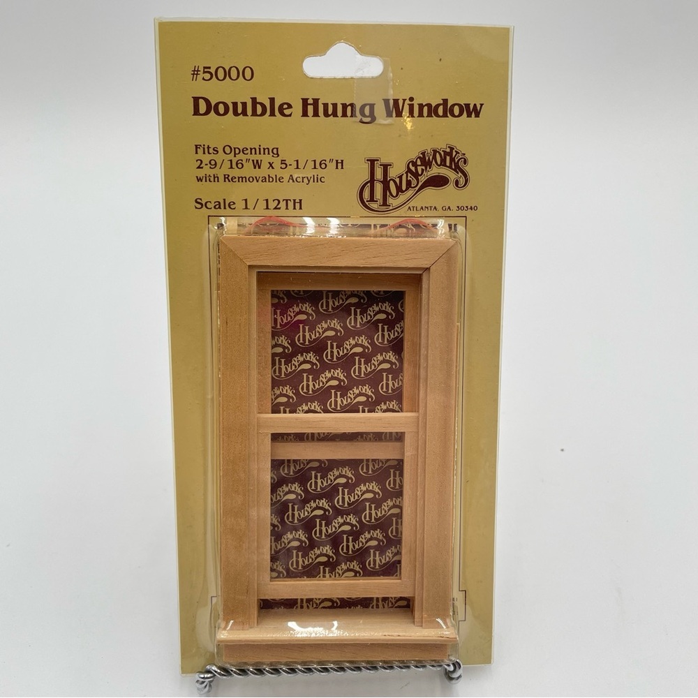 Houseworks Dollhouse Double Hung Window 1:12 Wood Unfinished #5000 Vintage opens